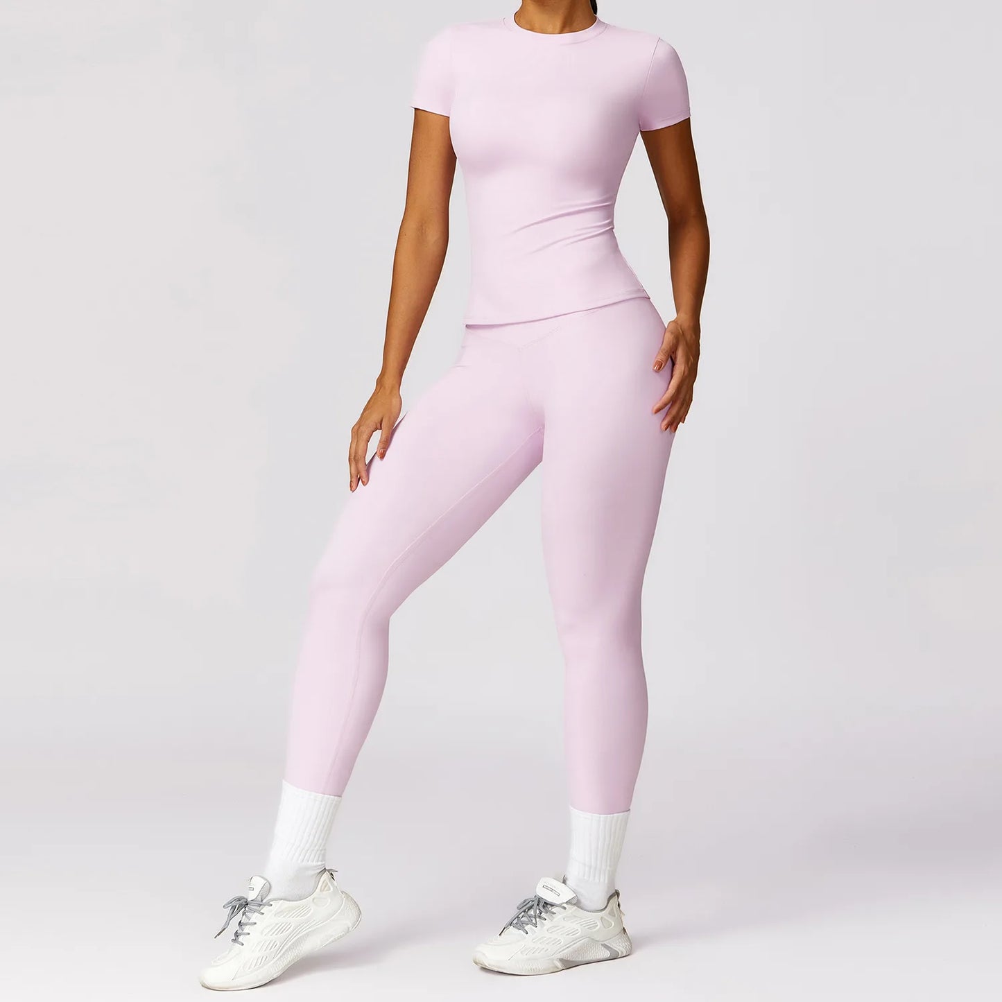 Pastel Short Sleeve Yoga Set