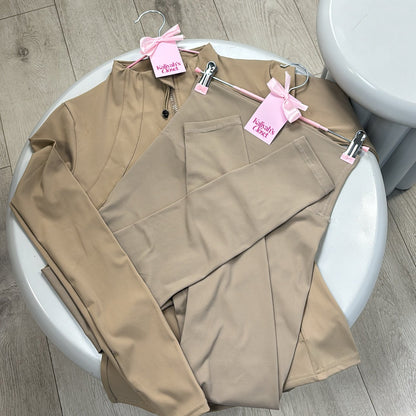 Two Tone Khaki Leggings