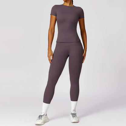 Pastel Short Sleeve Yoga Set