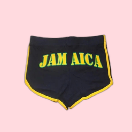 Drawstring Jamaica Shorts - Black + Yellow