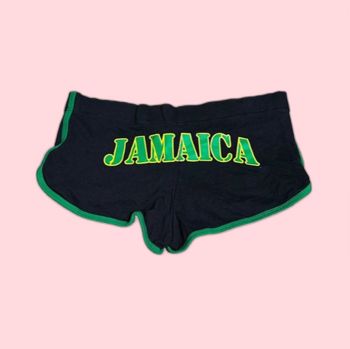 Drawstring Jamaica Shorts - Black + Green